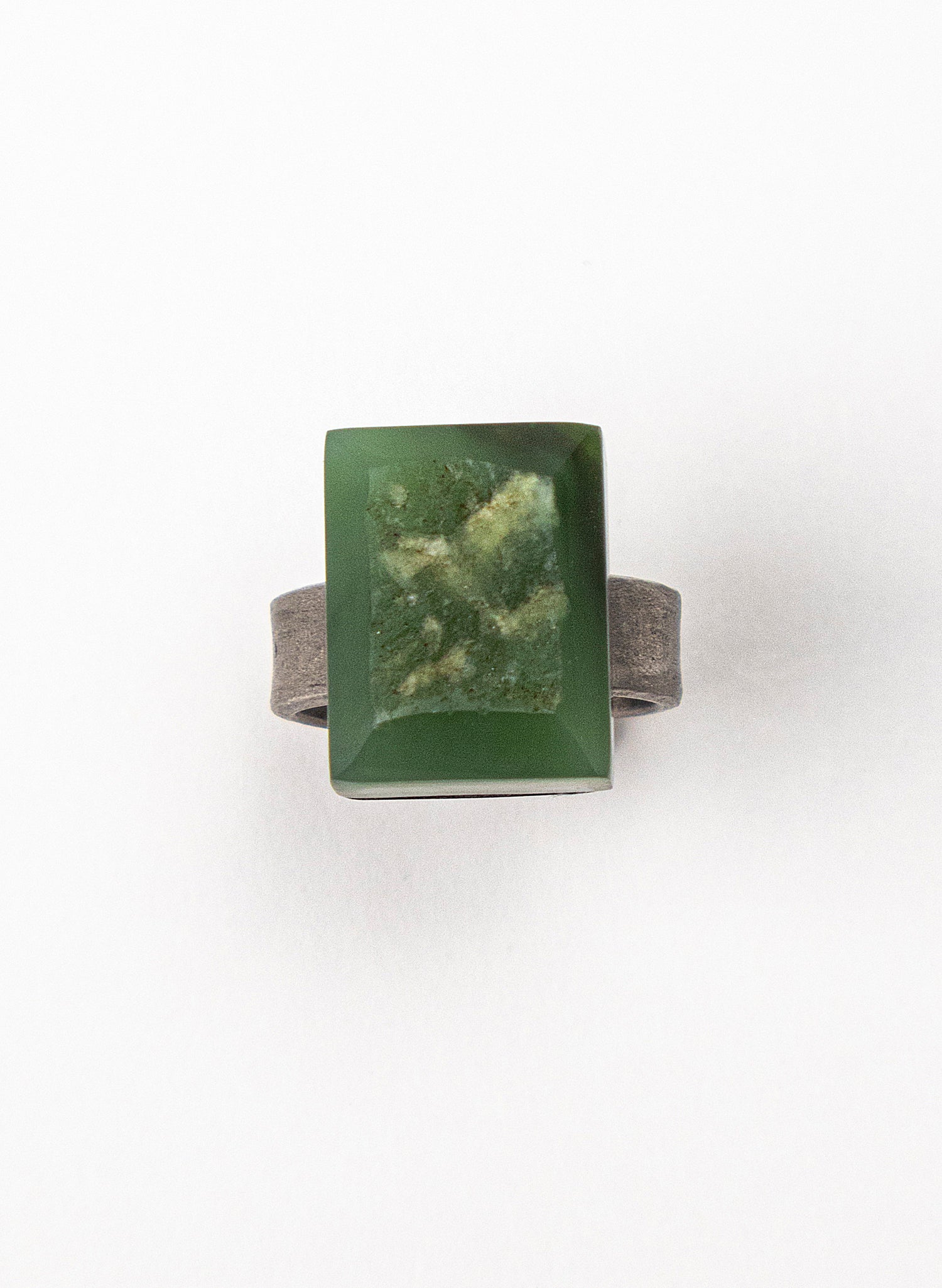 Square Pounamu Titanium Ring