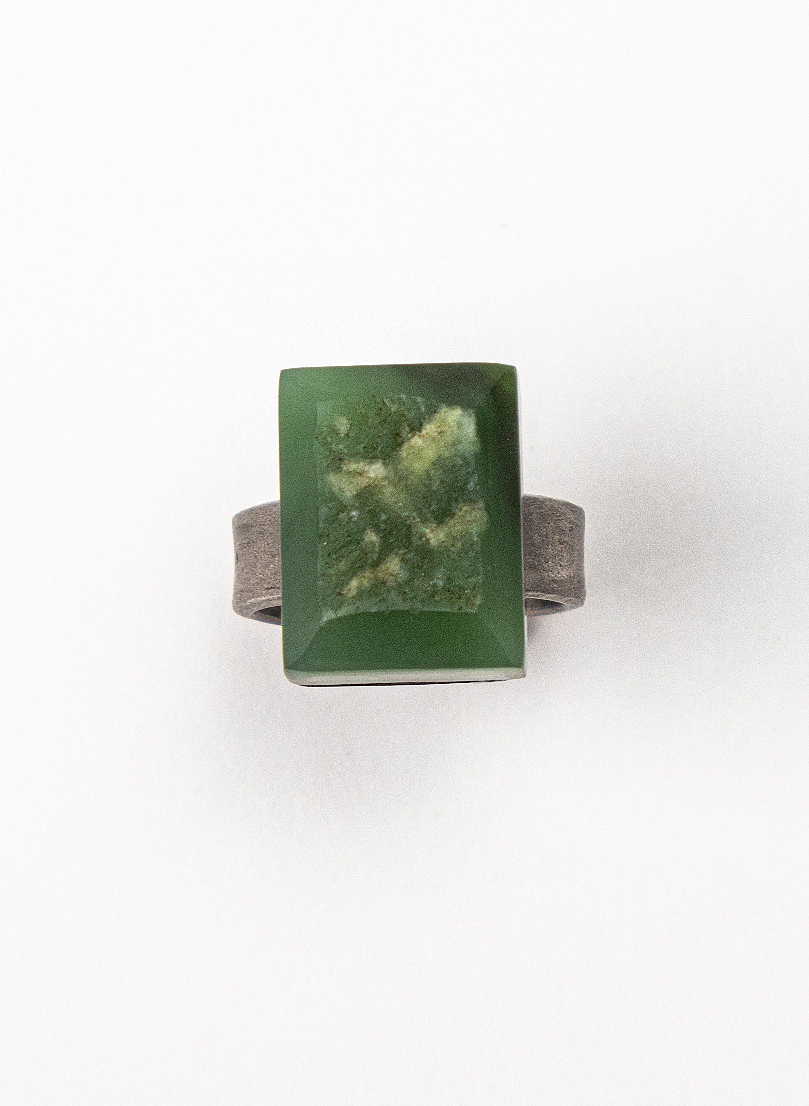 Square Pounamu Titanium Ring
