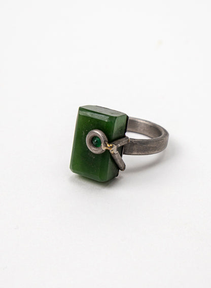 Emerald Cut Pounamu Ring