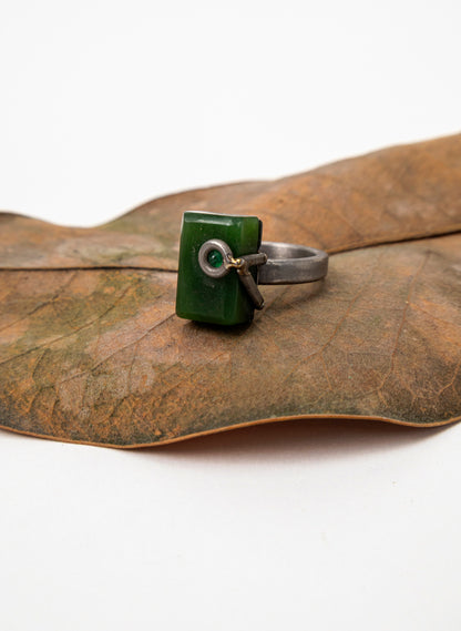 Emerald Cut Pounamu Ring