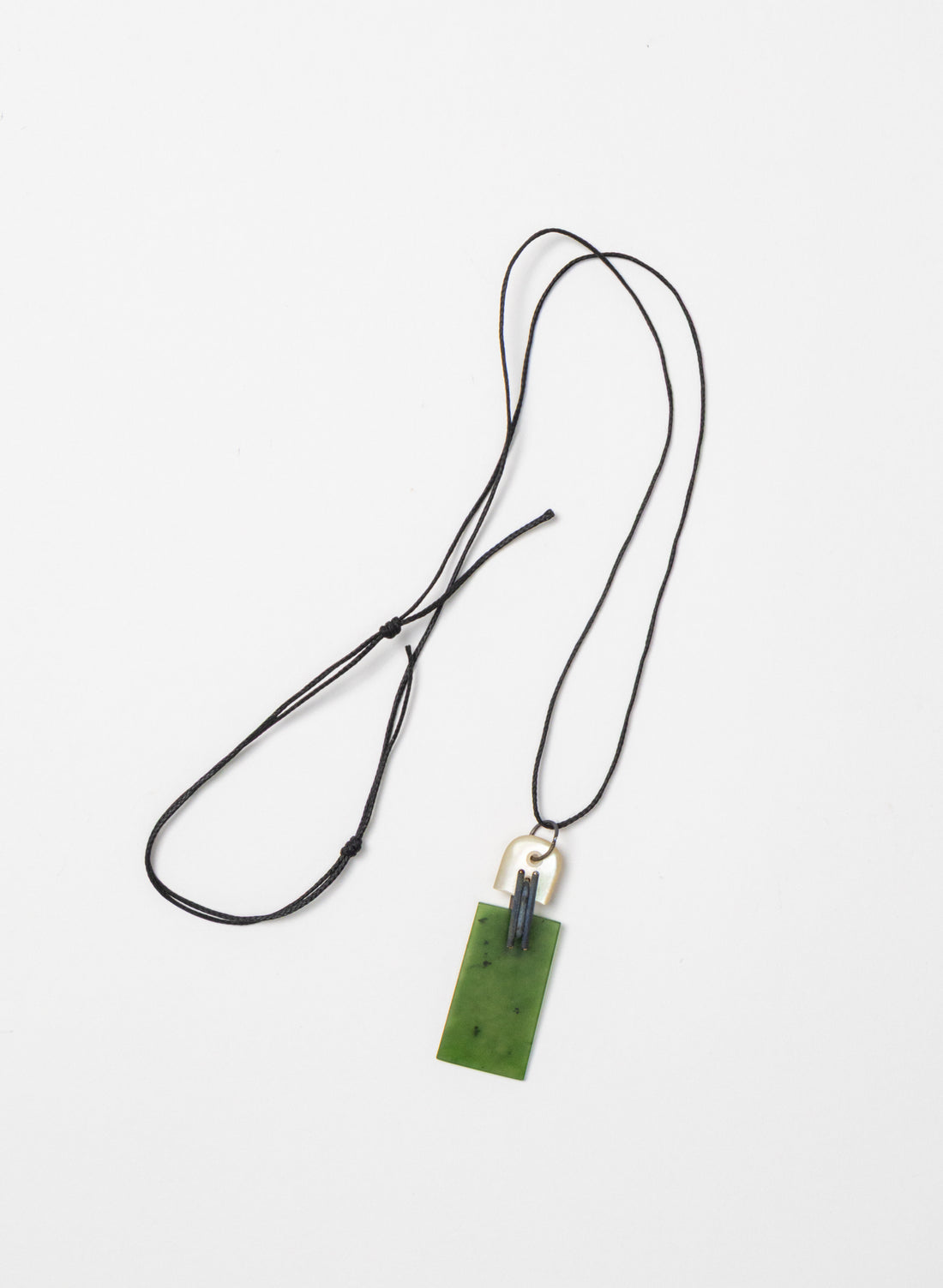 NZ Pounamu, Titanium and Mother Of Pearl Necklace