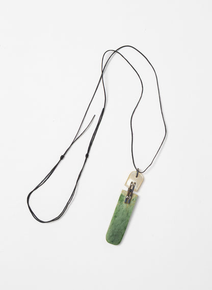 NZ Pounamu, Titanium and Mother Of Pearl Necklace