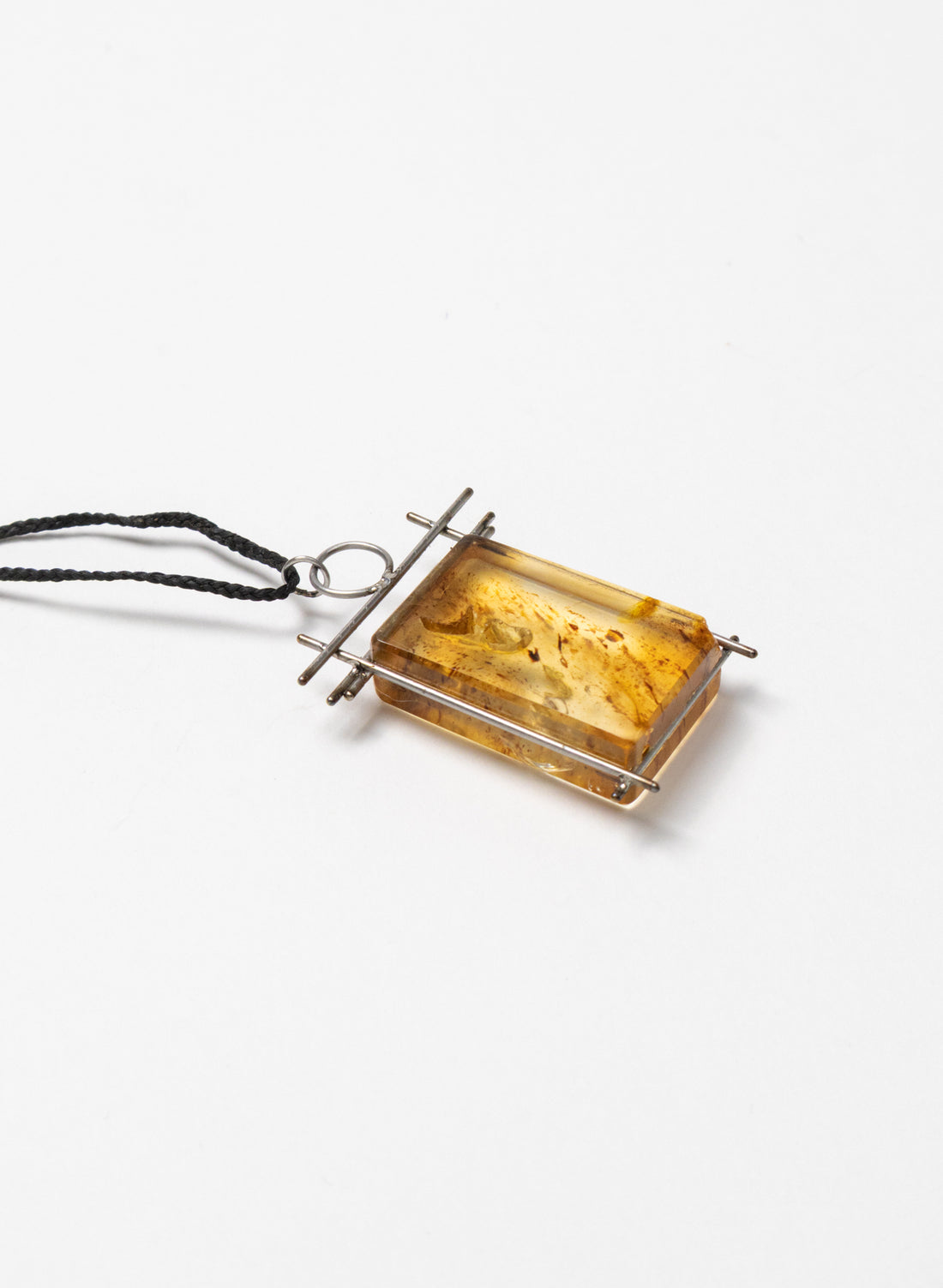 NZ Kauri Gum and Stainless Steel Necklace