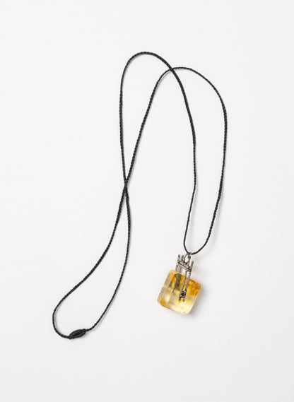 NZ Kauri Gum and Stainless Steel Necklace