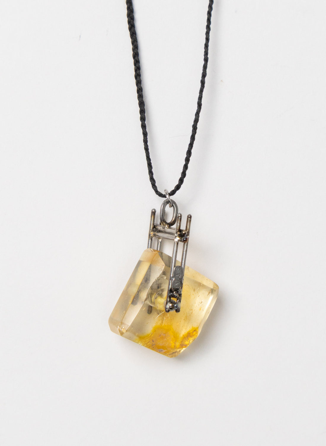NZ Kauri Gum and Stainless Steel Necklace