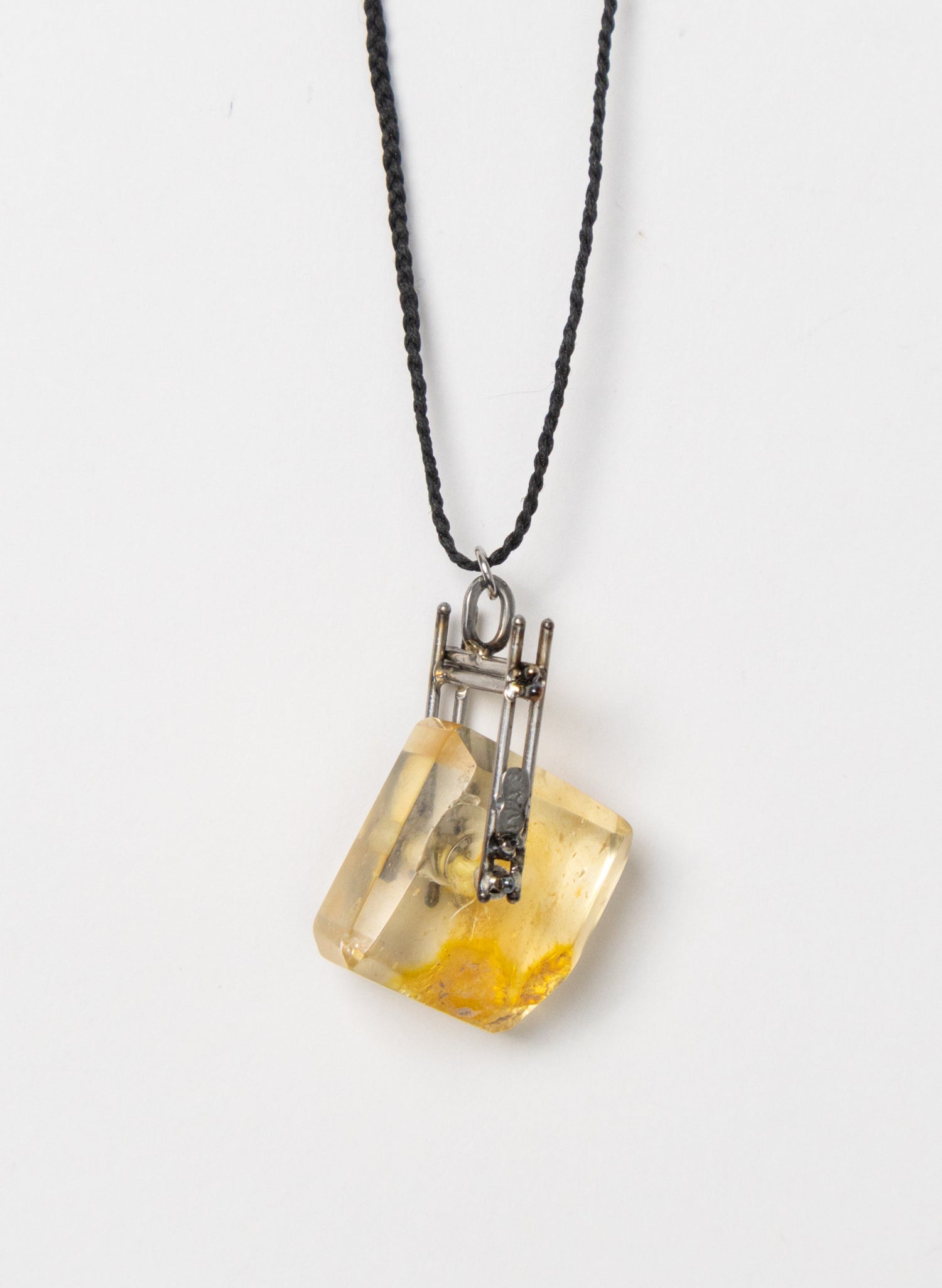NZ Kauri Gum and Stainless Steel Necklace
