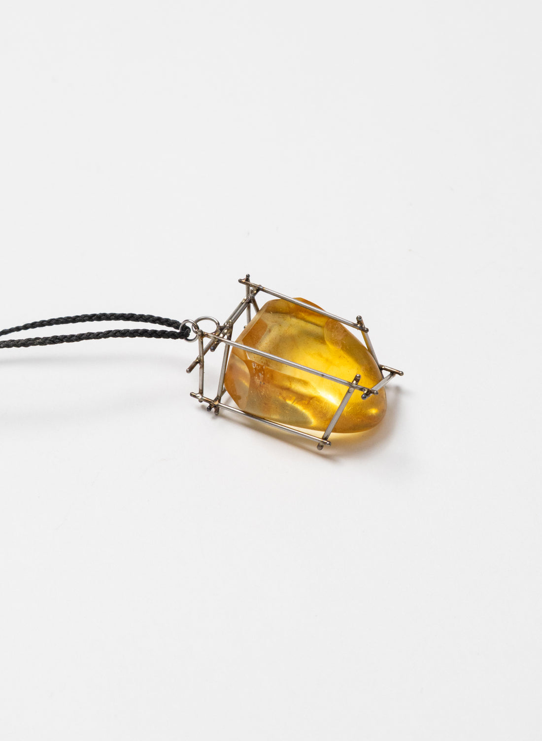 NZ Kauri Gum and Stainless Steel Necklace