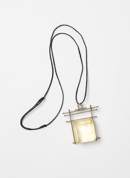 NZ Kauri Gum and Stainless Steel Necklace