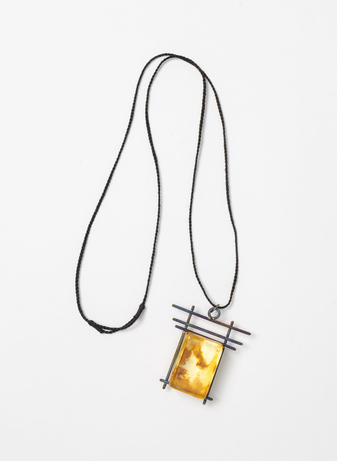 NZ Kauri Gum and Stainless Steel Necklace