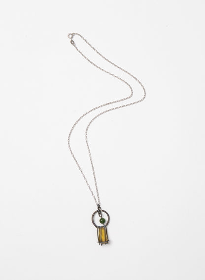 NZ Kauri, Pounamu and Stainless Steel Necklace