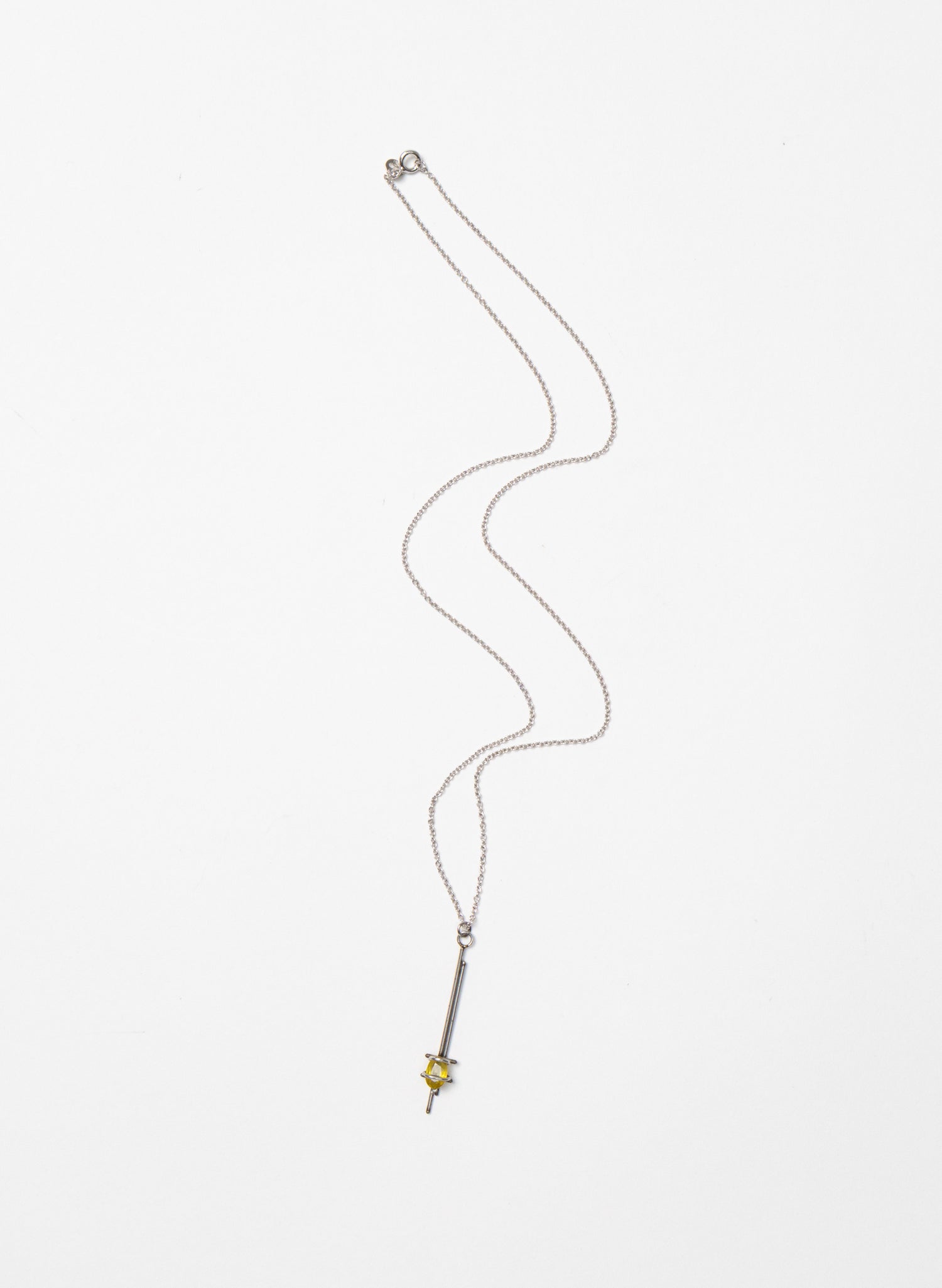Yellow Sapphire, Untreated Steel Necklace