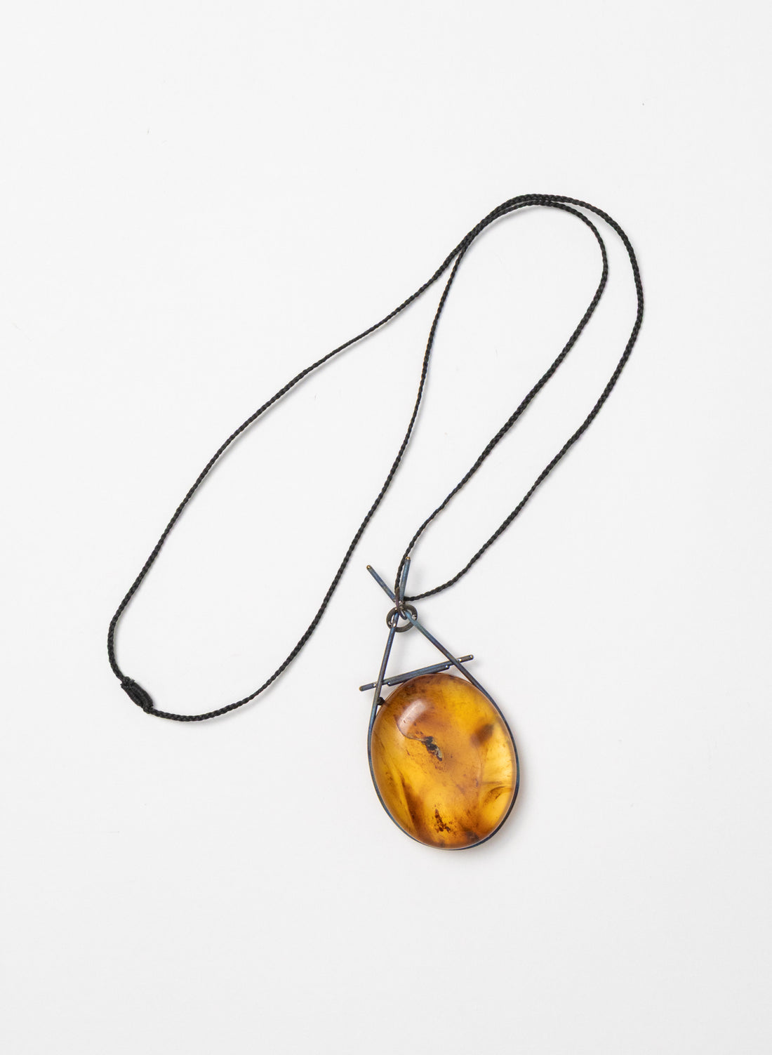 NZ Kauri Gum and Stainless Steel Necklace