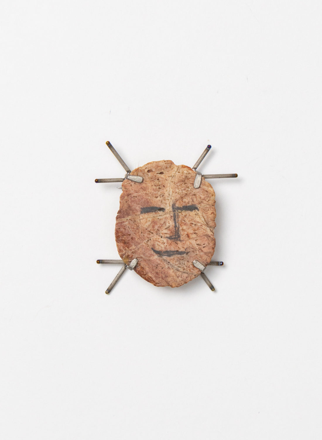 Stone and Titanium Brooch