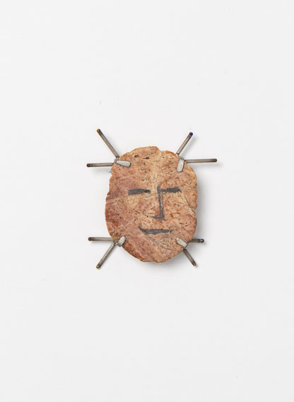 Stone and Titanium Brooch