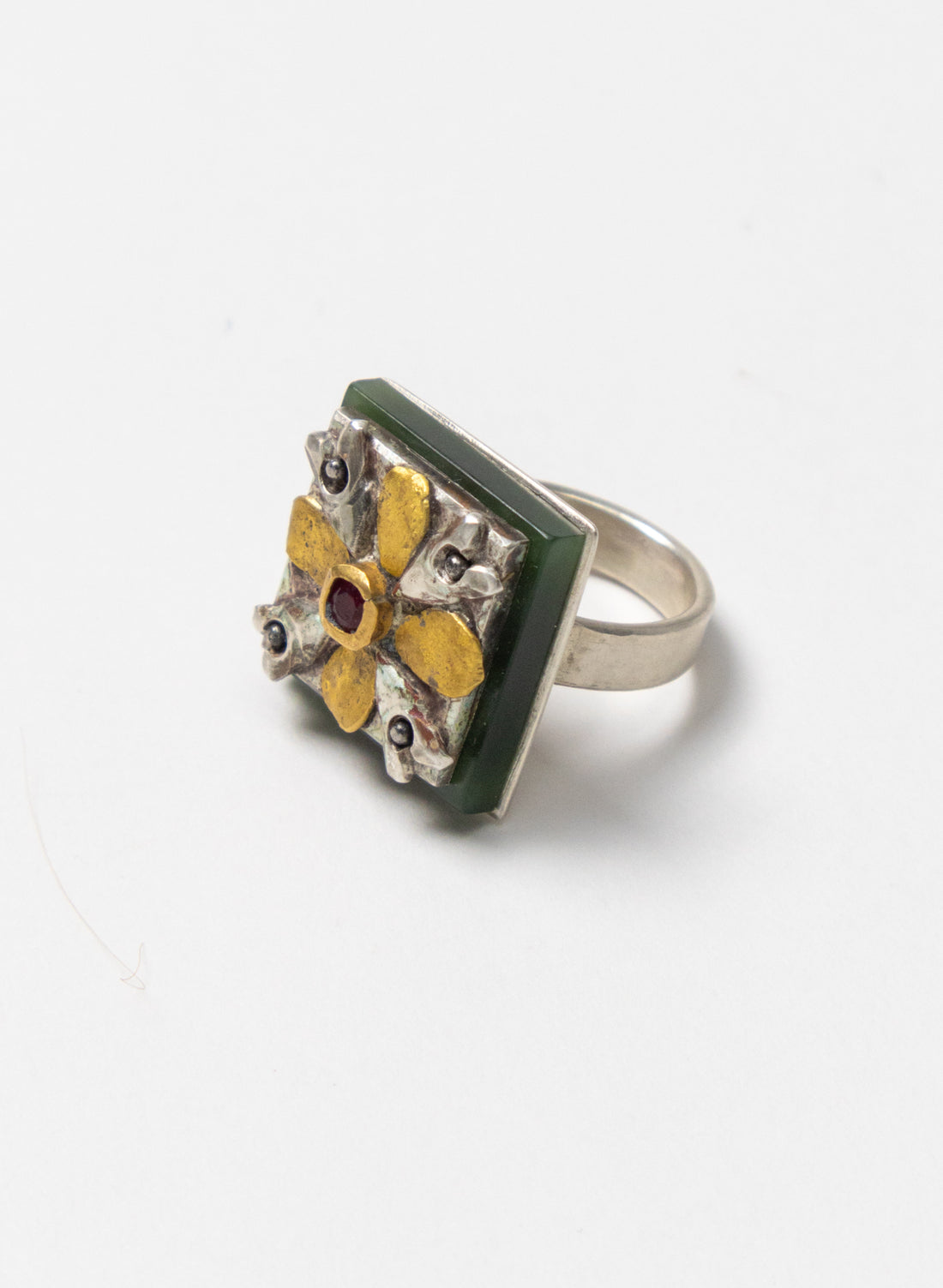 Ruby, Gold and Pounamu Ring