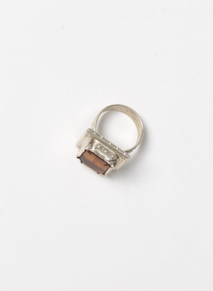 NZ Amber and Silver Ring