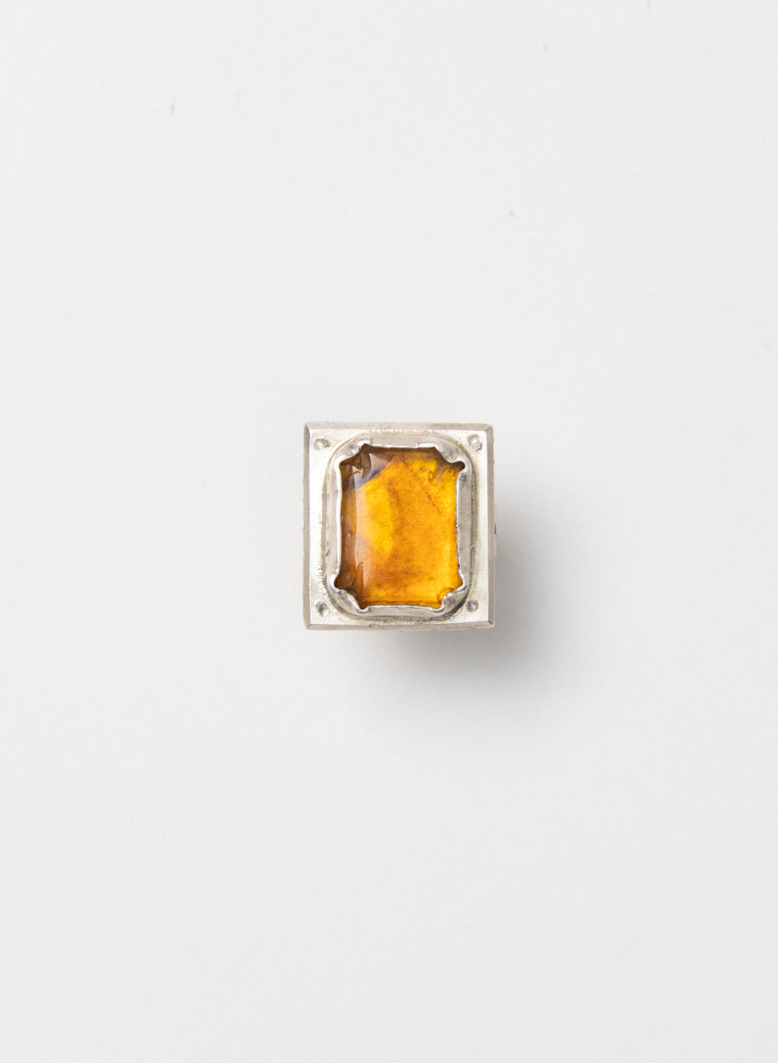 NZ Amber and Silver Ring