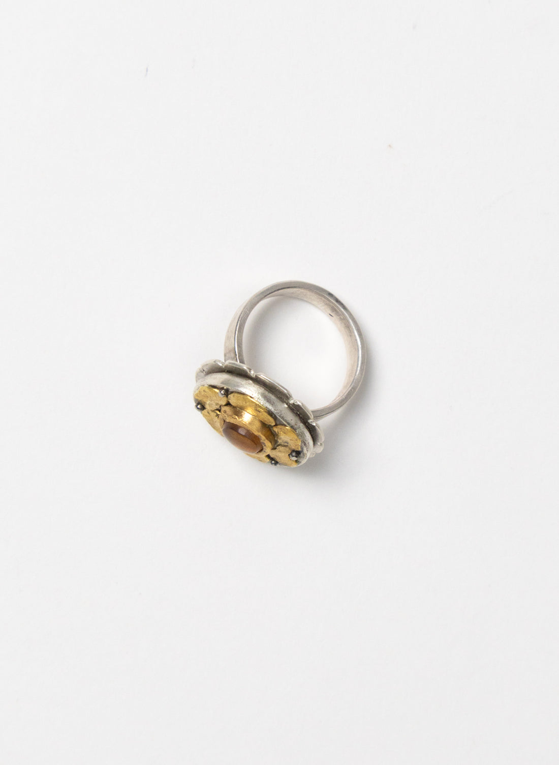 NZ Amber, Gold and Silver Ring