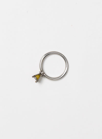 Yellow Sapphire and Stainless Steel Ring