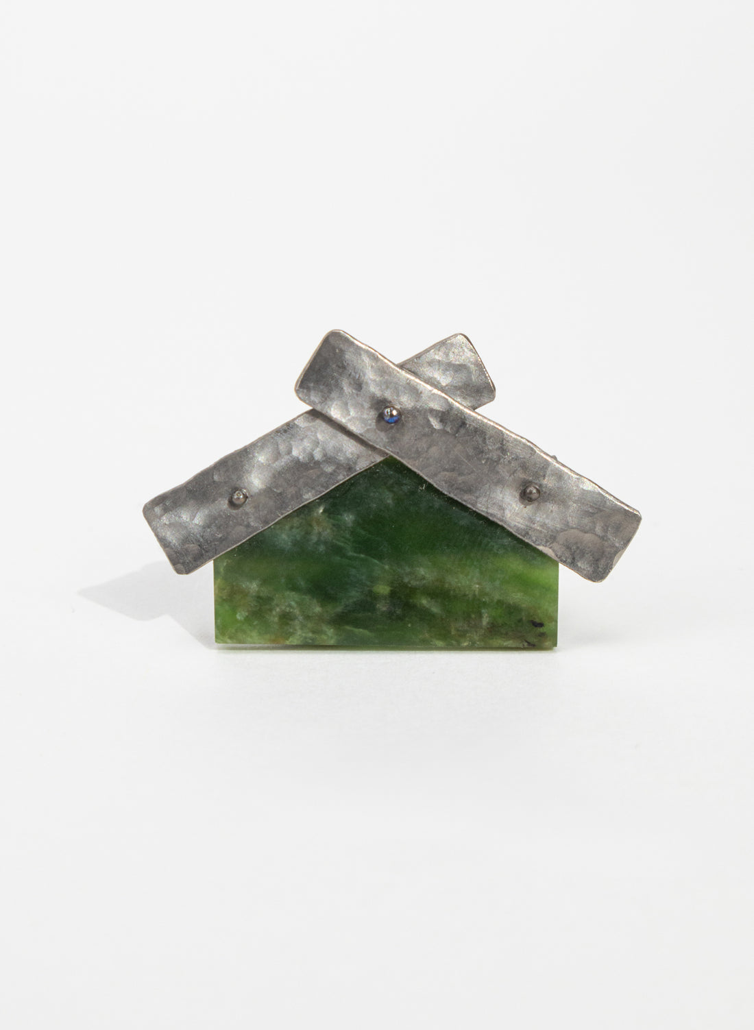 Wharenui Pounamu & Titanium Brooch