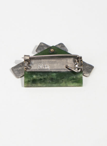 Wharenui Pounamu &amp; Titanium Brooch