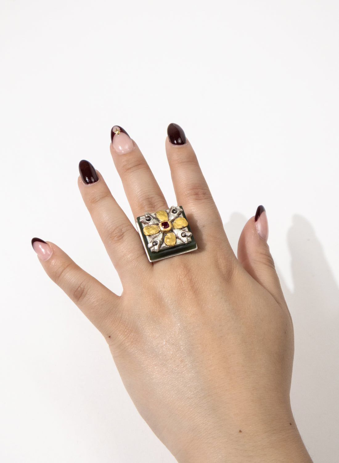 Ruby, Gold and Pounamu Ring