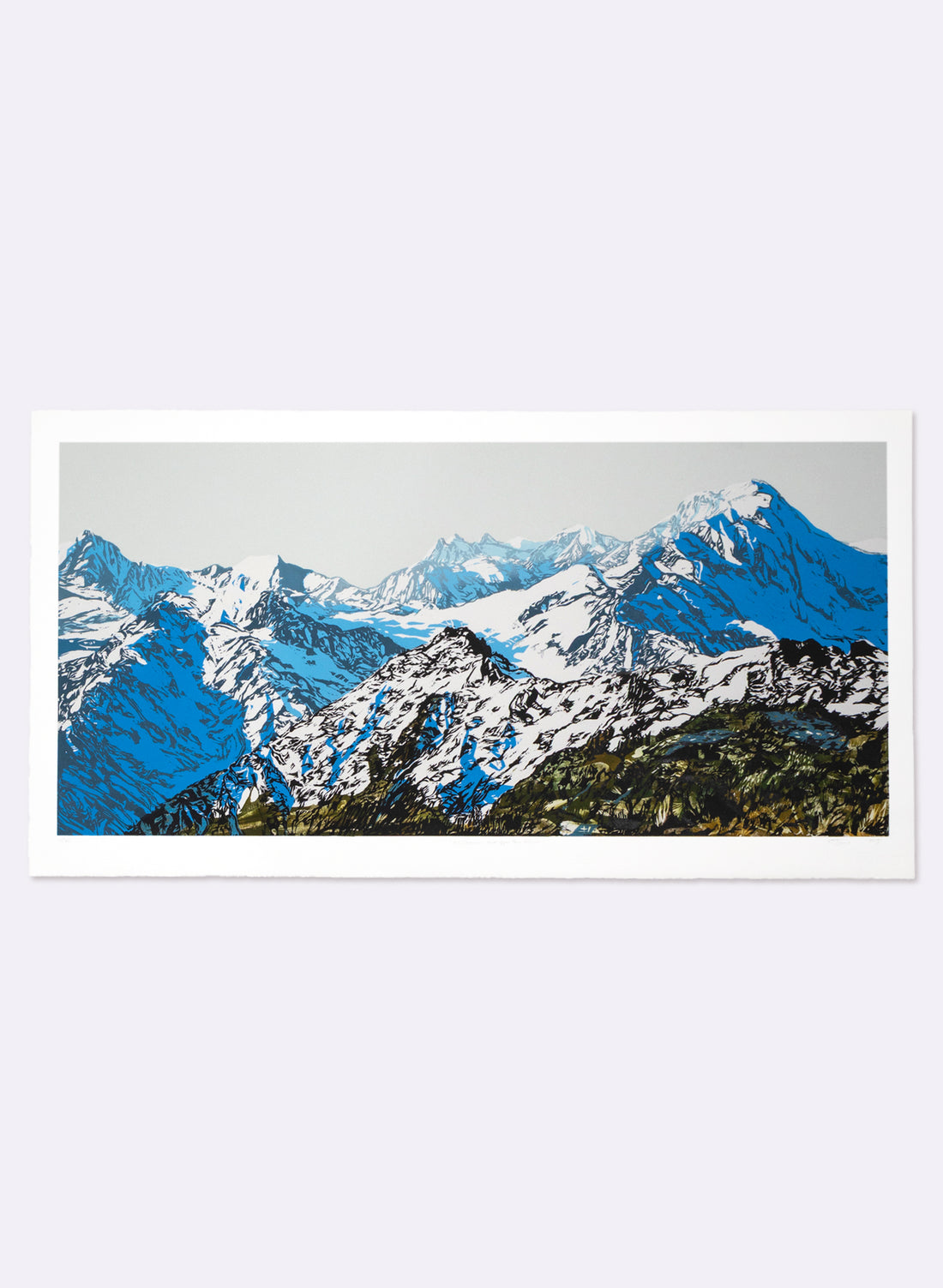 Mount Tasman &amp; Upper Fox Glacier - Woodblock Print