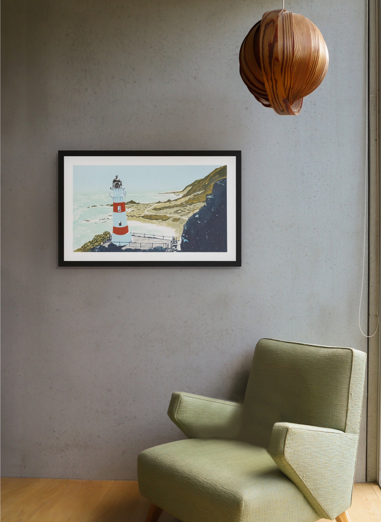 Cape Palliser - Woodblock Print