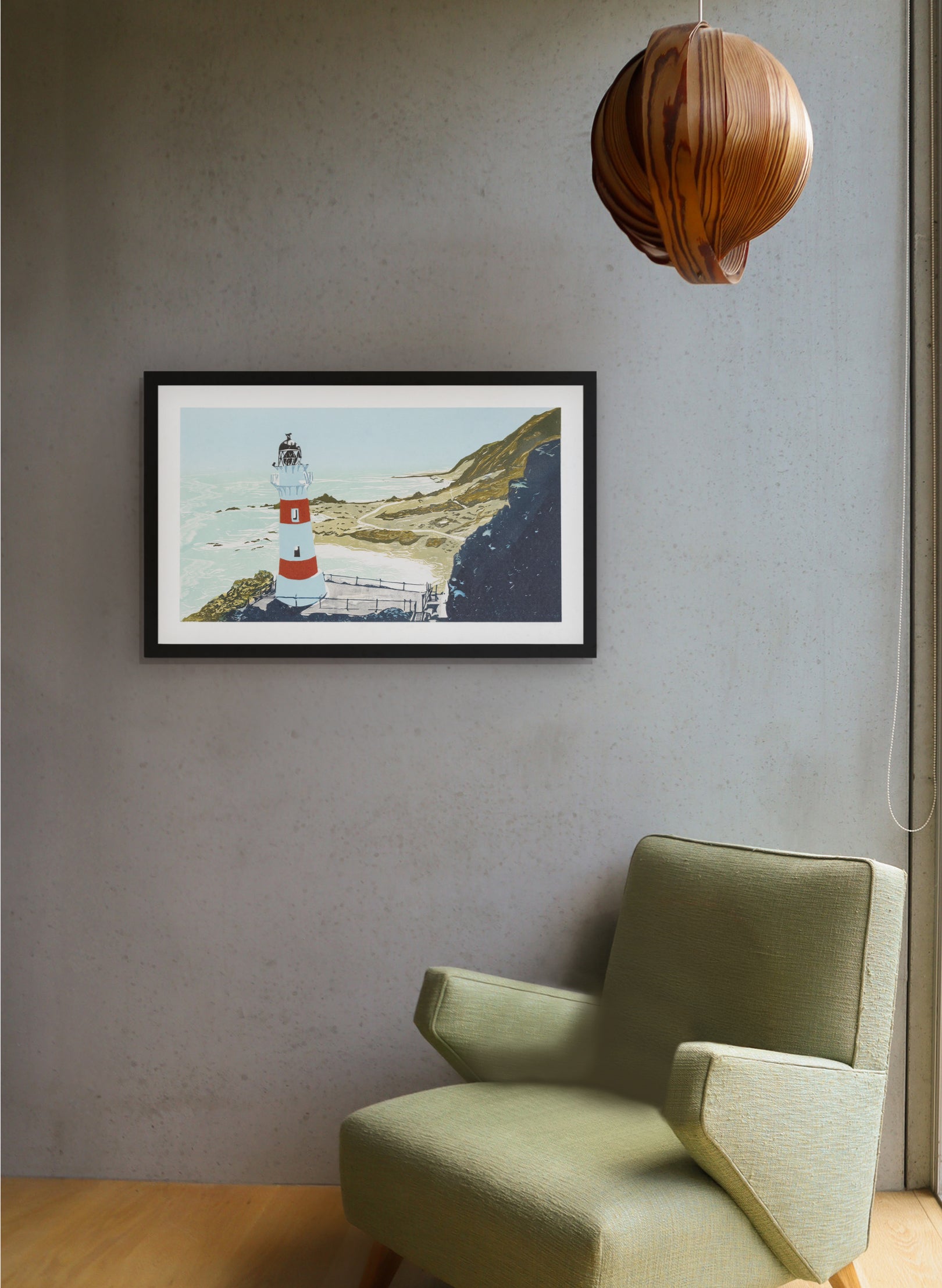 Cape Palliser - Woodblock Print