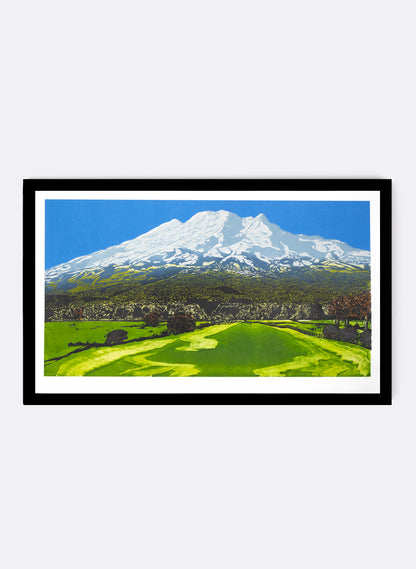 Mount Ruapehu Large - Woodblock Print