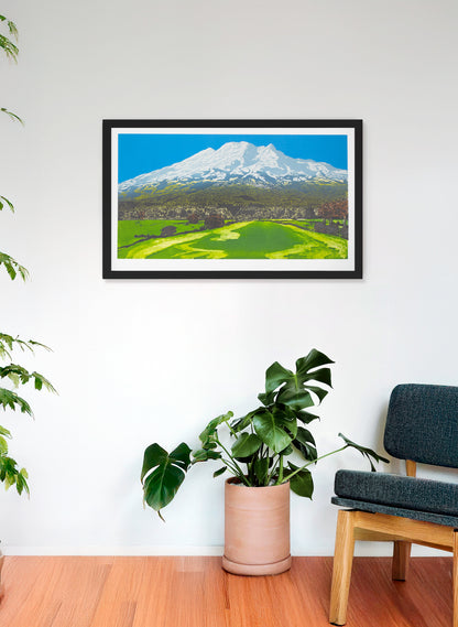 Mount Ruapehu Large - Woodblock Print