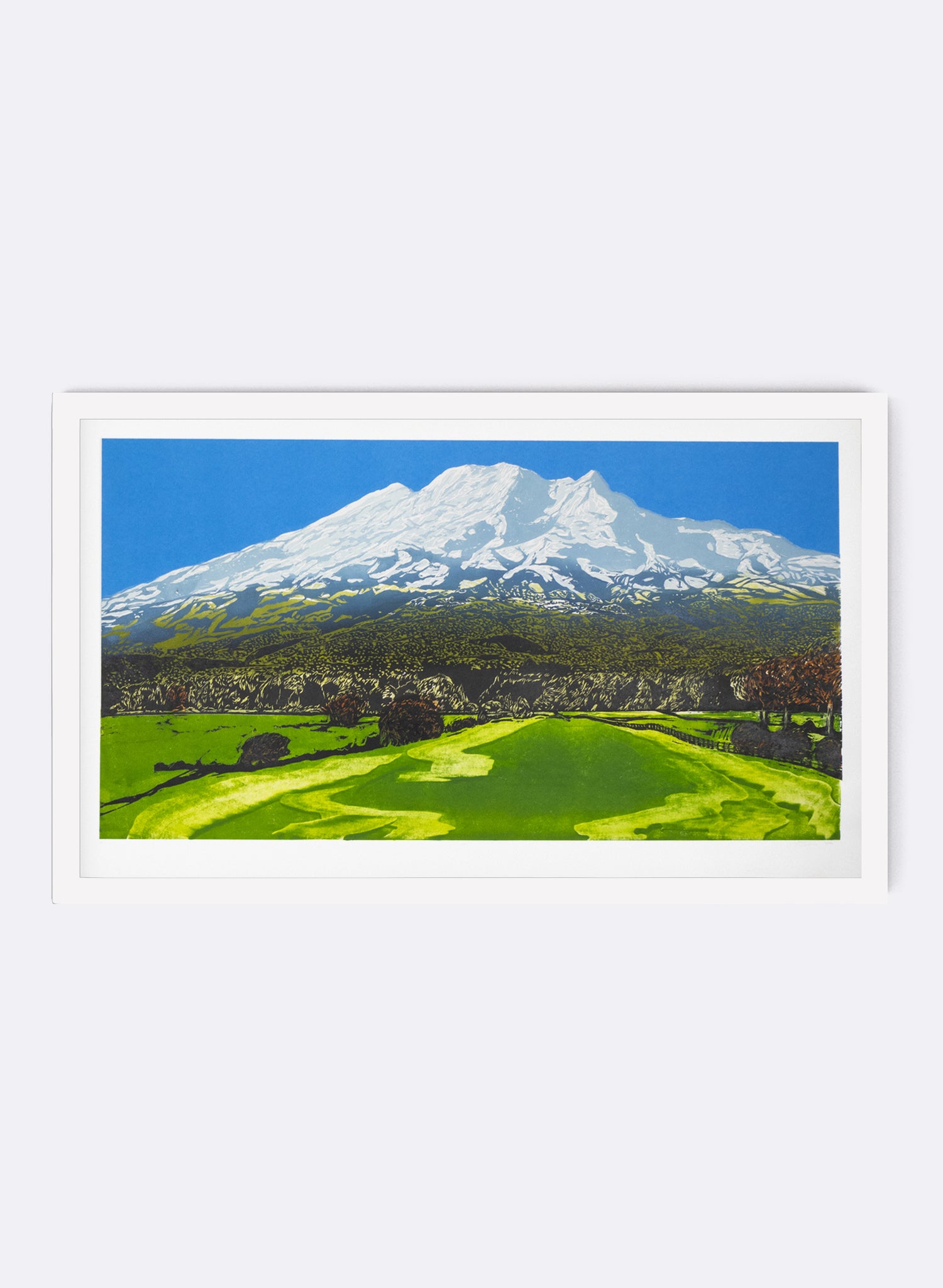Mount Ruapehu Large - Woodblock Print
