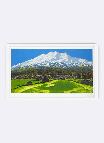 Mount Ruapehu Large - Woodblock Print