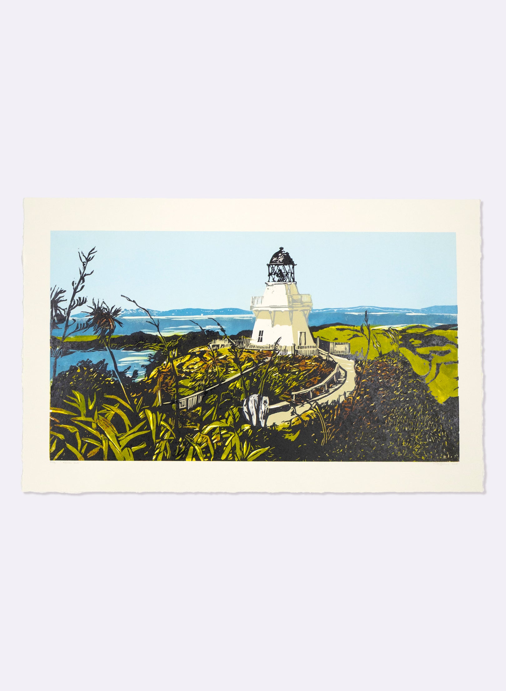 Manukau Heads - Woodblock Print
