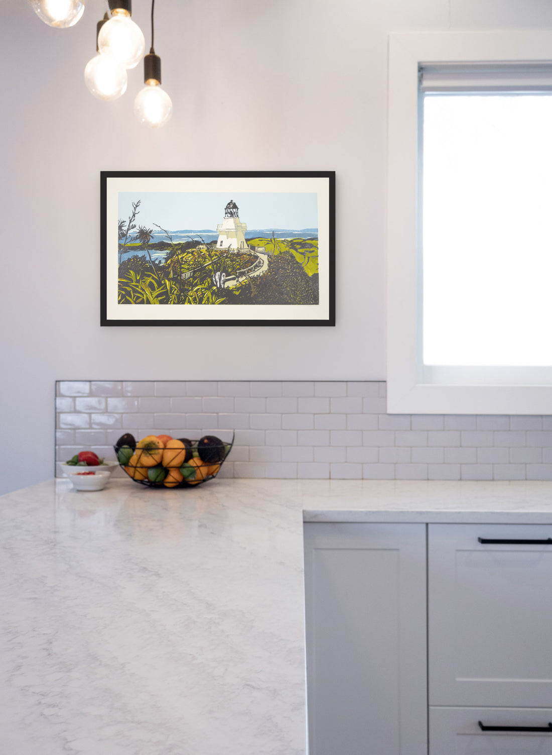 Manukau Heads - Woodblock Print