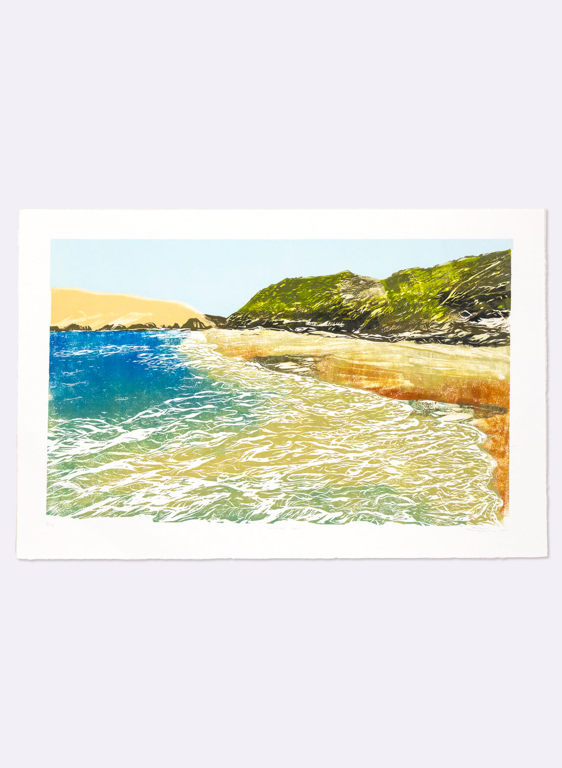 Hokianga from Caves - Woodblock Print