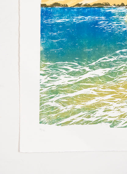 Hokianga from Caves - Woodblock Print