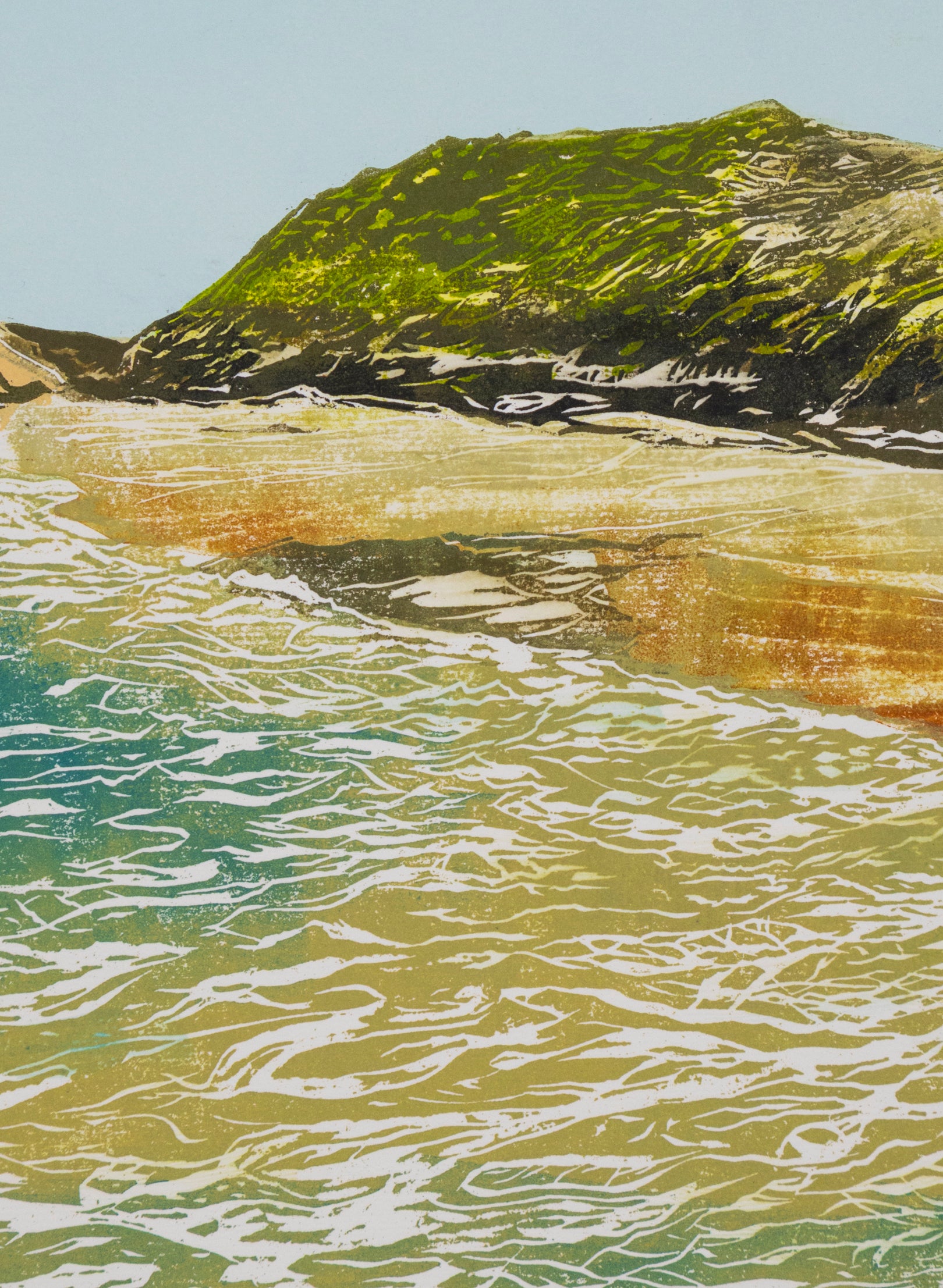 Hokianga from Caves - Woodblock Print