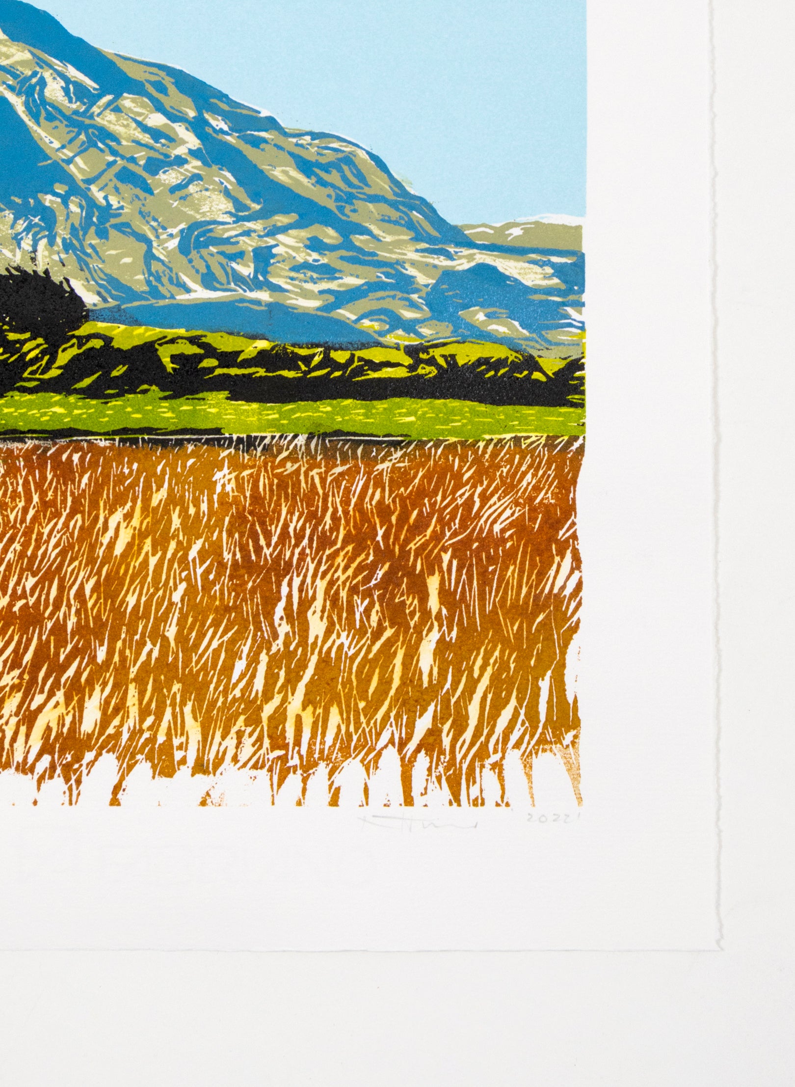 Mt Putauaki Edgecumbe - Woodblock Print