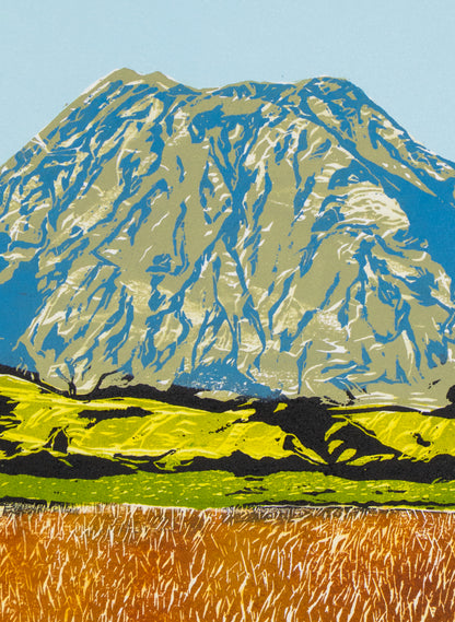 Mt Putauaki Edgecumbe - Woodblock Print