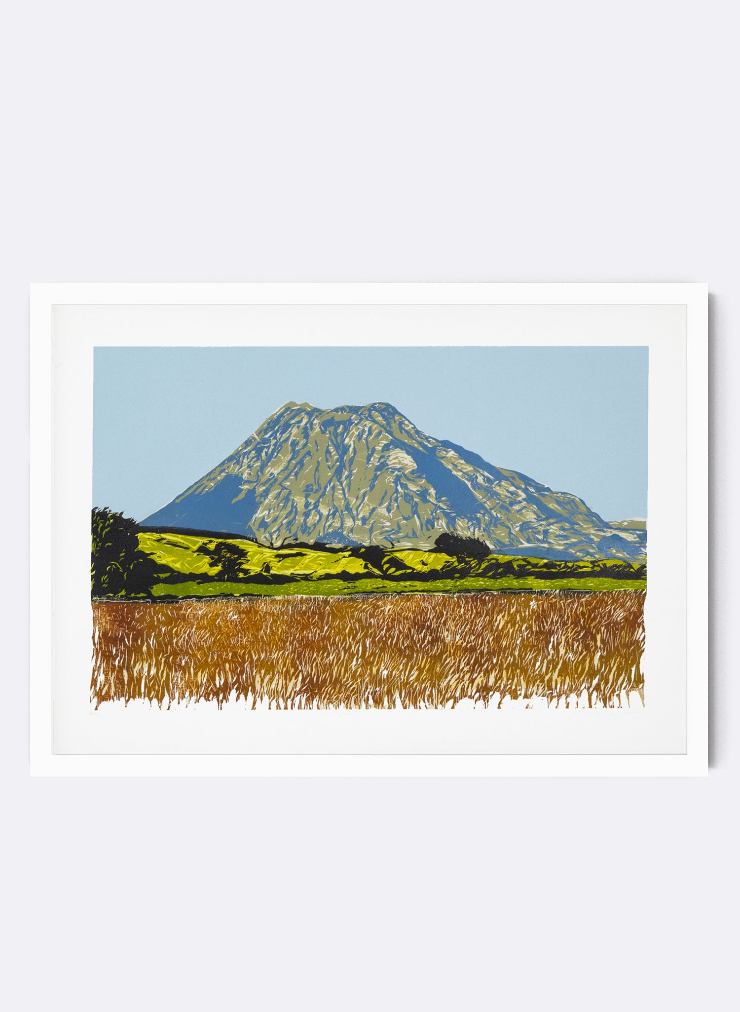 Mt Putauaki Edgecumbe - Woodblock Print
