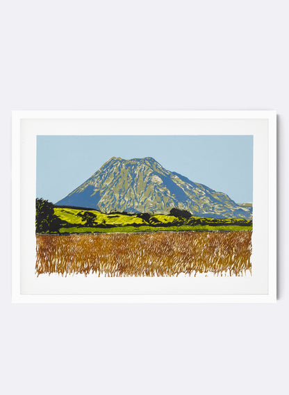 Mt Putauaki Edgecumbe - Woodblock Print
