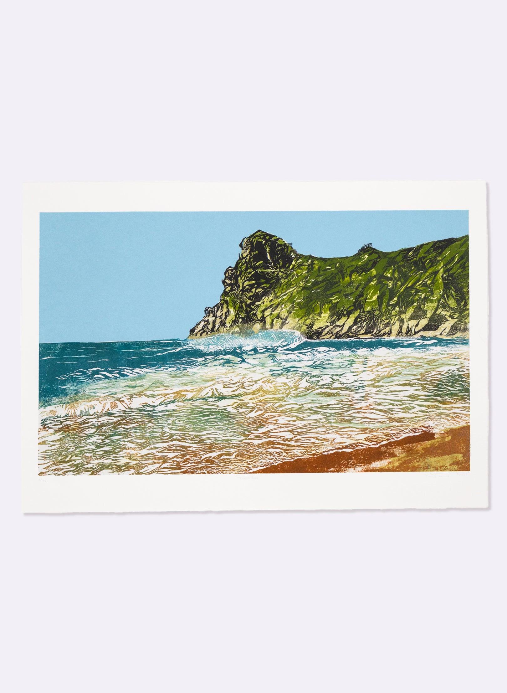 Taupo Bay - Woodblock Print