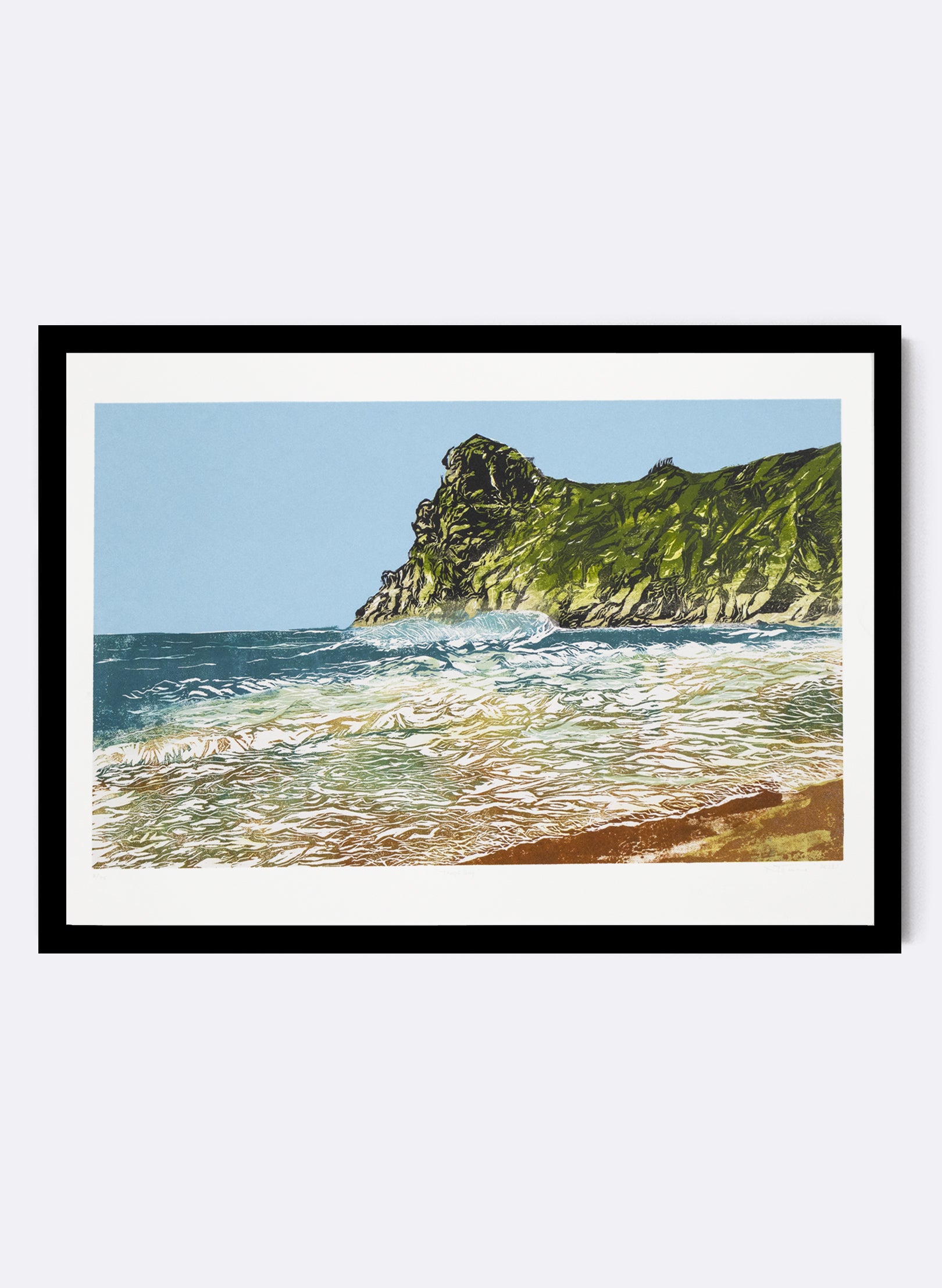 Taupo Bay - Woodblock Print