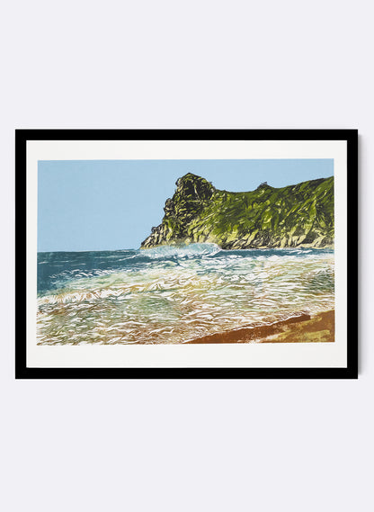 Taupo Bay - Woodblock Print