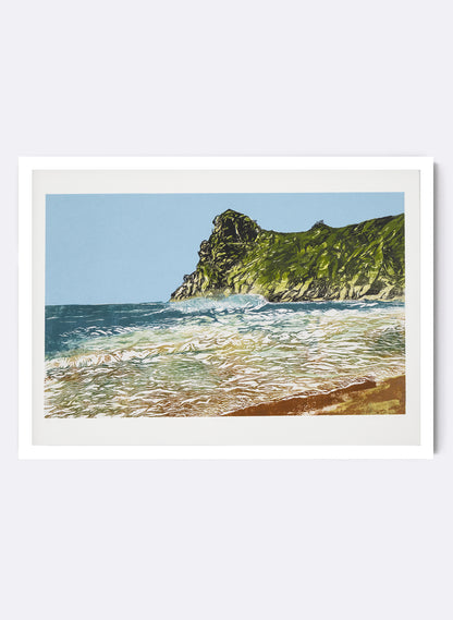 Taupo Bay - Woodblock Print