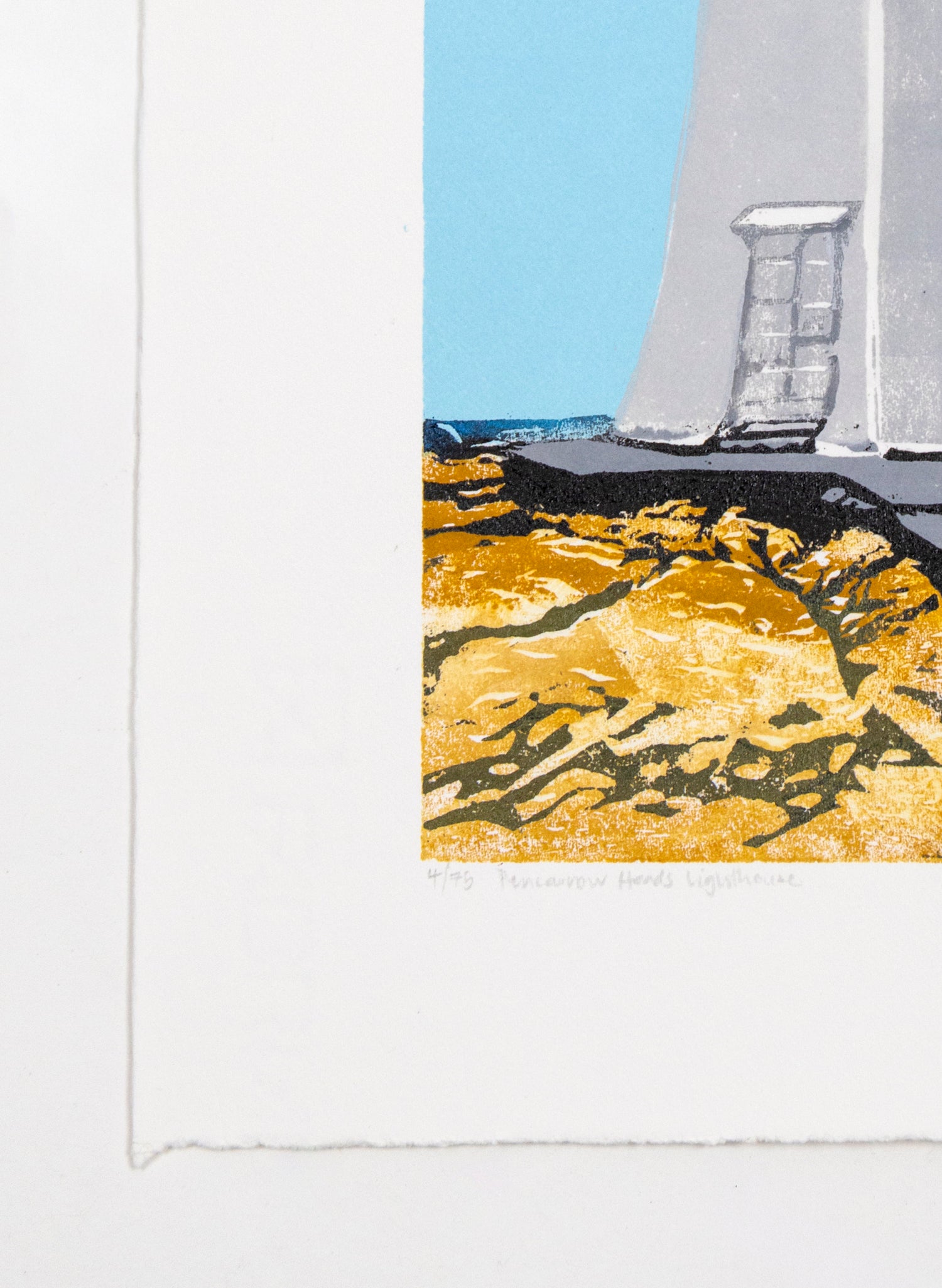 Pencarrow Lighthouse - Woodblock Print