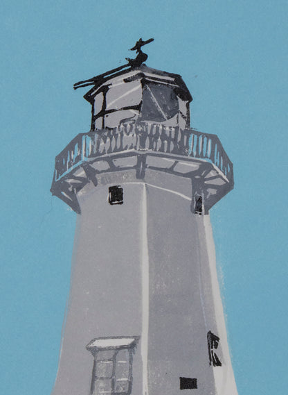 Pencarrow Lighthouse - Woodblock Print