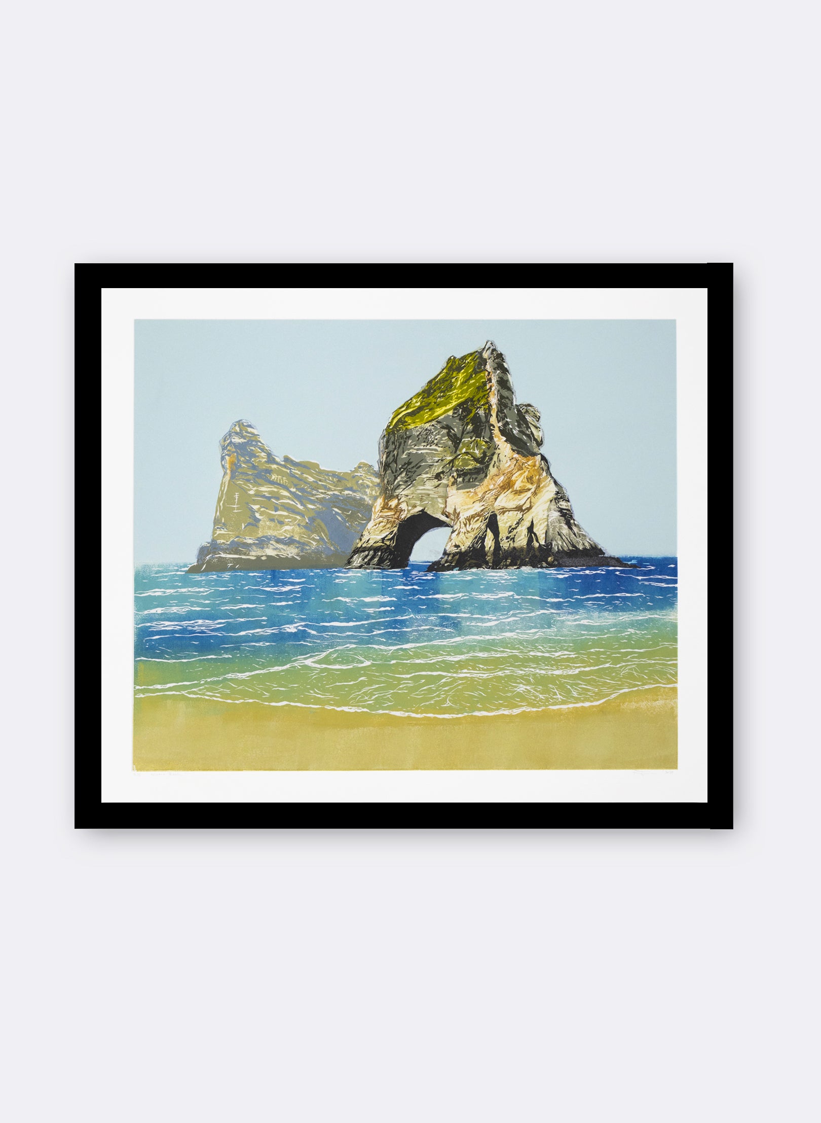 Whanariki Beach - Woodblock Print