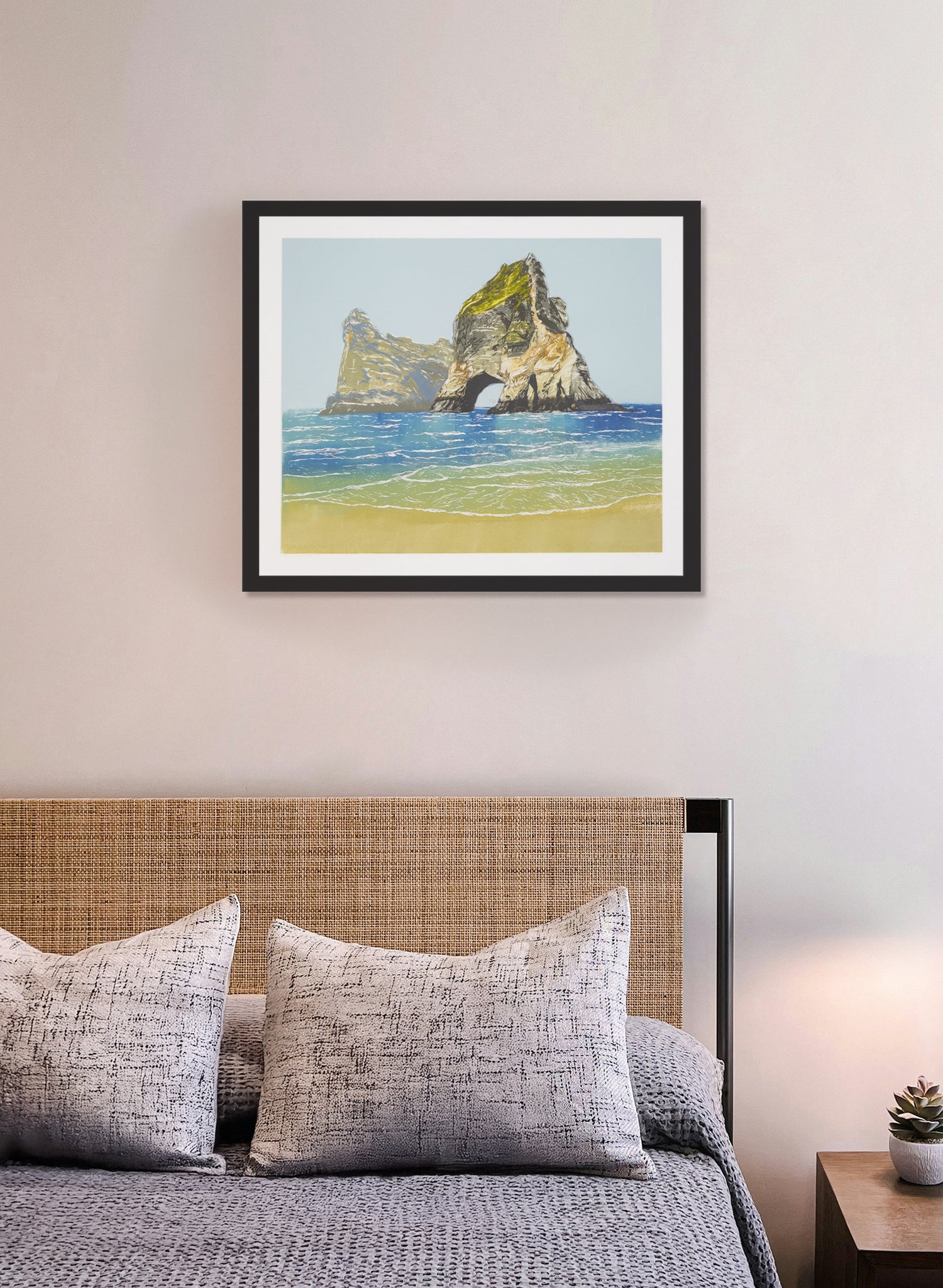Whanariki Beach - Woodblock Print